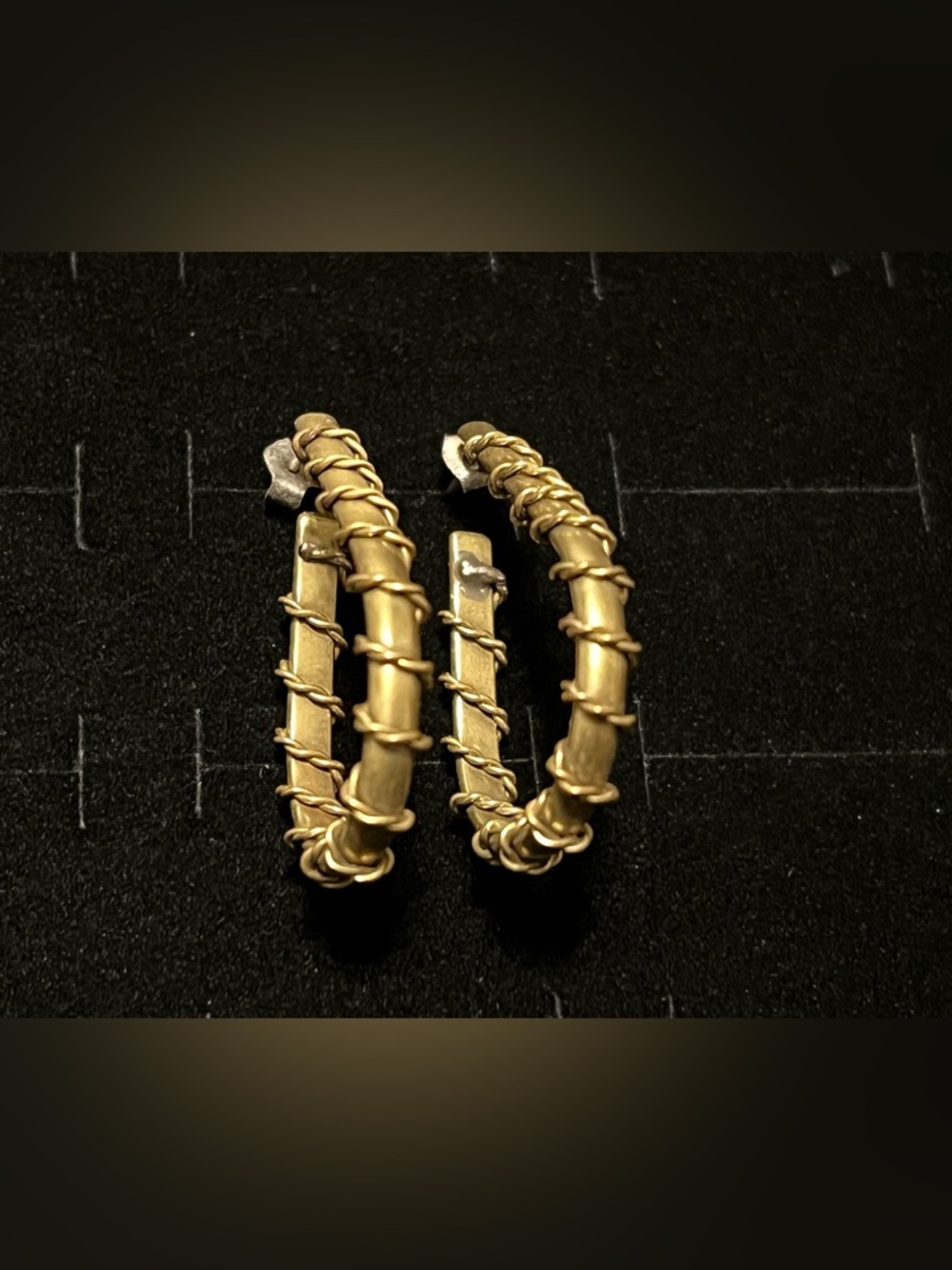 Gold-Tone Wrapped Hoop Earrings